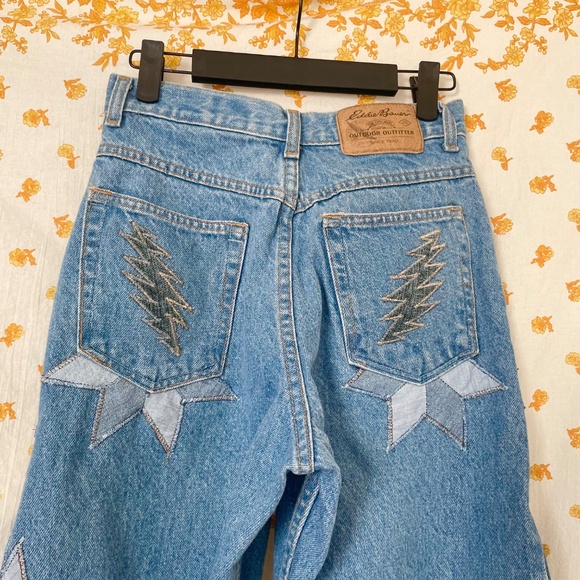 Upcycled Eddie Bauer Grateful Dead Jeans USA Made One of One - Picture 7 of 8